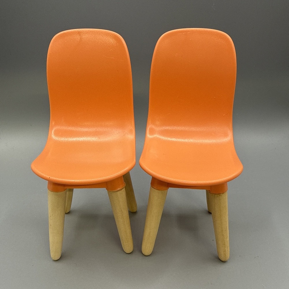 KidKraft Dollhouse Chairs Set of 2 Peach Mid Century Modern 2018 Miniature